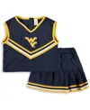 Little King Apparel Big Girls Navy West Virginia Mountaineers Two-piece Cheer Set In Navy