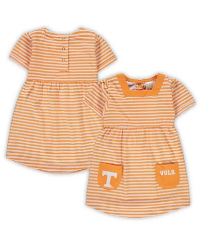 Little King Apparel Babies' Girl's Toddler Tennessee Orange Tennessee Volunteers Striped Dress With Pockets