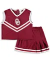 Little King Apparel Girls Toddler Crimson Oklahoma Sooners Two-piece Cheer Set In Crimson