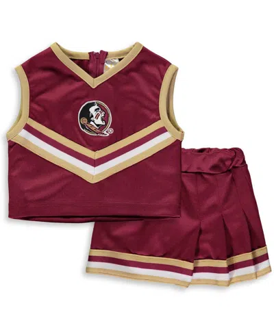 LITTLE KING APPAREL GIRLS TODDLER GARNET FLORIDA STATE SEMINOLES TWO-PIECE CHEER SET