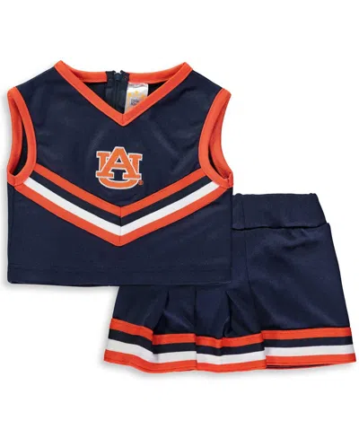 Little King Apparel Babies' Girls Toddler Navy Auburn Tigers Two-piece Cheer Set