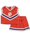 Little King Apparel Girls Toddler Orange Clemson Tigers Two-piece Cheer Set In Orange