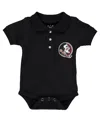 Little King Apparel Infant Boys And Girls Black Florida State Seminoles Polo Shirt Bodysuit In Black