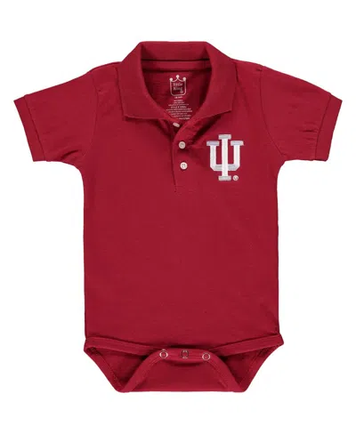 Little King Apparel Babies' Infant Boys And Girls Crimson Indiana Hoosiers Polo Shirt Bodysuit