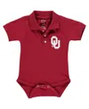 Little King Apparel Infant Boys And Girls Crimson Oklahoma Sooners Polo Bodysuit In Crimson