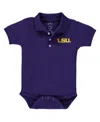 Little King Apparel Infant Boys And Girls Purple Lsu Tigers Polo Bodysuit In Purple