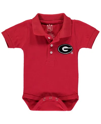 Little King Apparel Babies' Infant Boys And Girls Red Georgia Bulldogs Polo Bodysuit