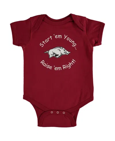 Little King Apparel Babies' Newborn And Infant Boys And Girls Cardinal Arkansas Razorbacks Start 'em Young Bodysuit