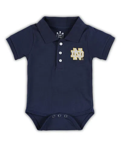 Little King Apparel Babies' Newborn And Infant Boys And Girls Navy Notre Dame Fighting Irish Lit Polo Bodysuit