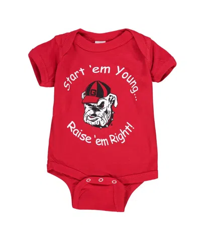 Little King Apparel Babies' Newborn And Infant Boys And Girls Red Georgia Bulldogs Start 'em Young Bodysuit