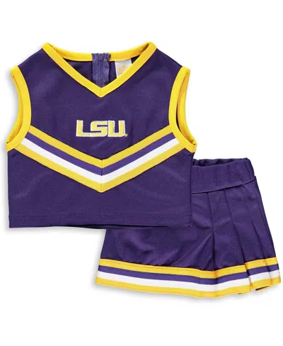 Little King Apparel Babies' Toddler Girls Purple Lsu Tigers Two-piece Cheer Set