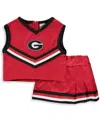 Little King Apparel Toddler Girls Red Georgia Bulldogs Two-piece Cheer Set In Red