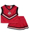 Little King Apparel Toddler Girls Scarlet Ohio State Buckeyes Two-piece Cheer Set In Scarlet