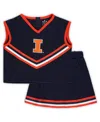 Little King Big Girls 2-piece Navy Illinois Fighting Illini Cheer Set In Blue