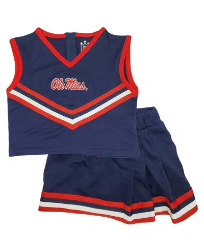 Little King Kids' Big Girls 2-piece Navy Ole Miss Rebels Cheer Set In Blue