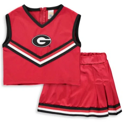 Little King Kids'  Girls Youth Red Georgia Bulldogs Two-piece Cheer Set