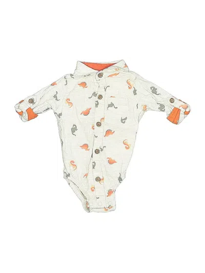 Pre-owned Little Lad Babies' Long Sleeve Onesie In White