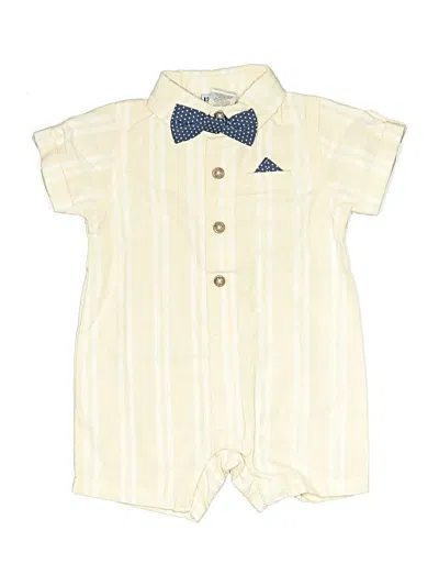 Pre-owned Little Lad Babies' Short Sleeve Onesie In White