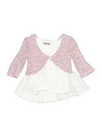 Pre-owned Little Lass Babies' 3/4 Sleeve Blouse In Pink
