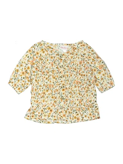 Pre-owned Little Lass Kids' 3/4 Sleeve Blouse In Yellow