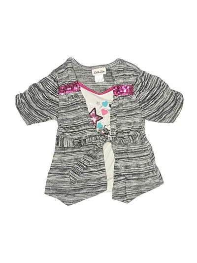 Pre-owned Little Lass Kids' 3/4 Sleeve T-shirt In Gray