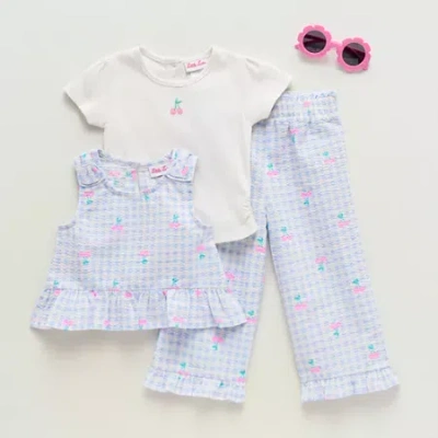 Little Lass Baby Girls 3-pc. Pant Set In Blue