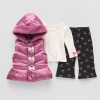 Little Lass Bow Vest Baby Girls 3-pc. Legging Set In Pink