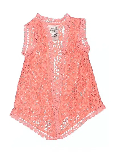 Pre-owned Little Lass Kids' Cardigan Sweater In Orange