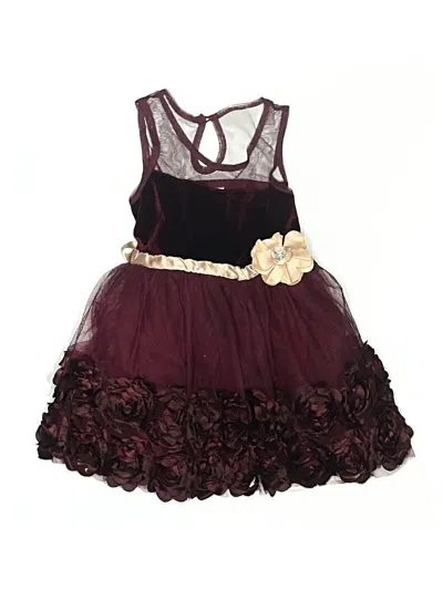 Pre-owned Little Lass Kids' Dress In Burgundy