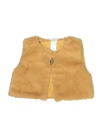 Pre-owned Little Lass Kids' Faux Fur Vest In Brown