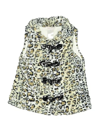 Pre-owned Little Lass Kids' Faux Fur Vest In Gold