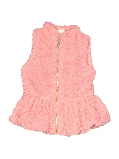 Pre-owned Little Lass Kids' Faux Fur Vest In Pink