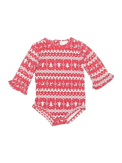 Pre-owned Little Lass Kids' Long Sleeve Onesie In Red