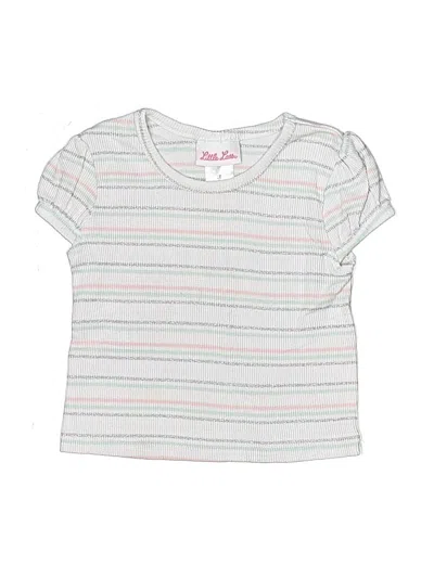 Pre-owned Little Lass Kids' Short Sleeve Top Silver Scoop Neck Tops