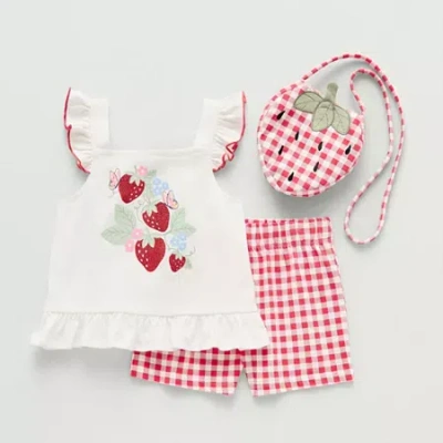 Little Lass Babies' Toddler Girls 3-pc. Short Set In Red