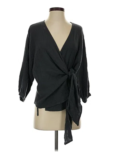 Pre-owned Little Lies 3/4 Sleeve Blouse In Black