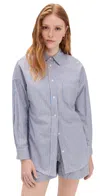 Little Lies Avalon Stripe Shirt Chocolate Stripe In Blue