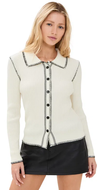 Little Lies Charlotte Stitch Top Cream/black