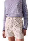 Little Lies Ditsy Floral Shorts In White/blue In Neutral