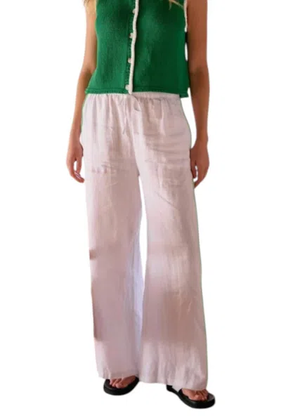 Little Lies Emma Side Trim Pants In White In Multi