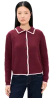 Little Lies Francesca Cardigan Burgundy/pink In Red