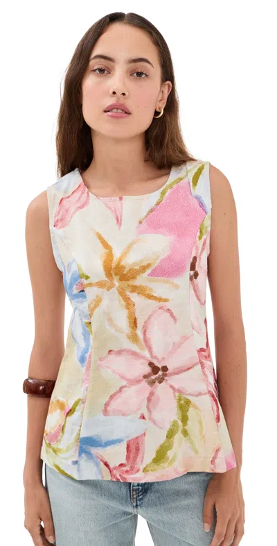 Little Lies Gardenia Top Print In Multi