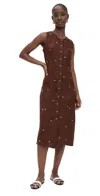 Little Lies Polka Dot Embroidered Dress Chocolate In Chocolate