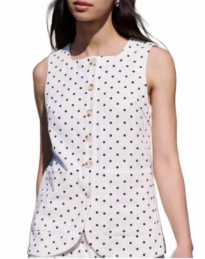 Little Lies Polka Dot Vest In White