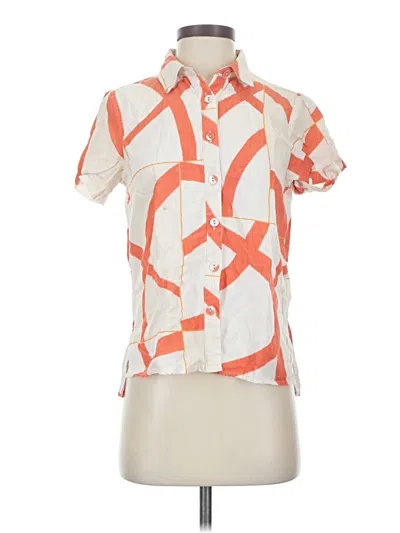 Pre-owned Little Lies Short Sleeve Blouse In Orange