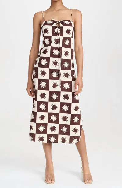 Little Lies Sun Print Dress In Coco In Brown