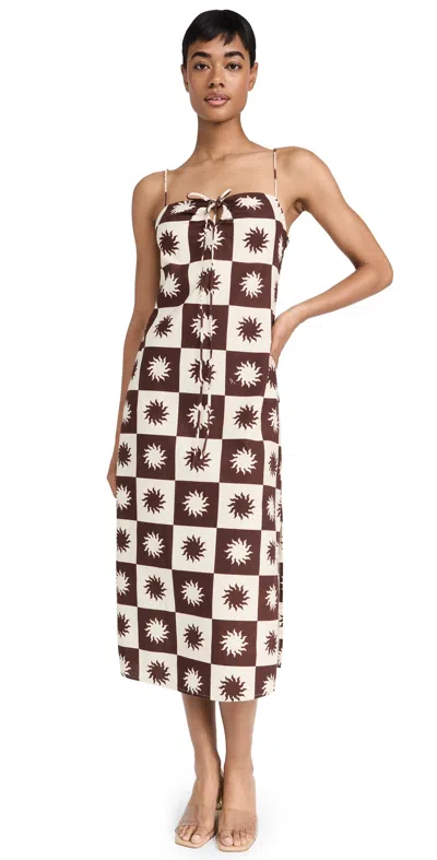 Little Lies Sun Print Dress Print In Brown