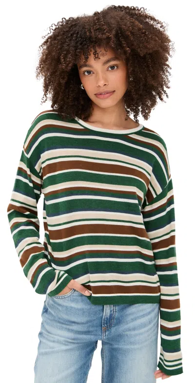 Little Lies Verity Stripe Top Green