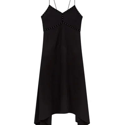 Little Lies Women's Black Landslide Studded Slip Dress