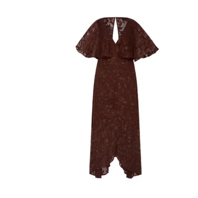 Little Lies Women's Brown Sugar Chiffon Midi Dress